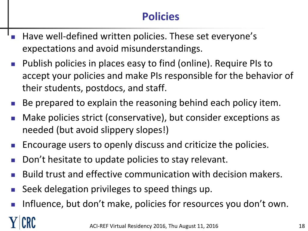 policies