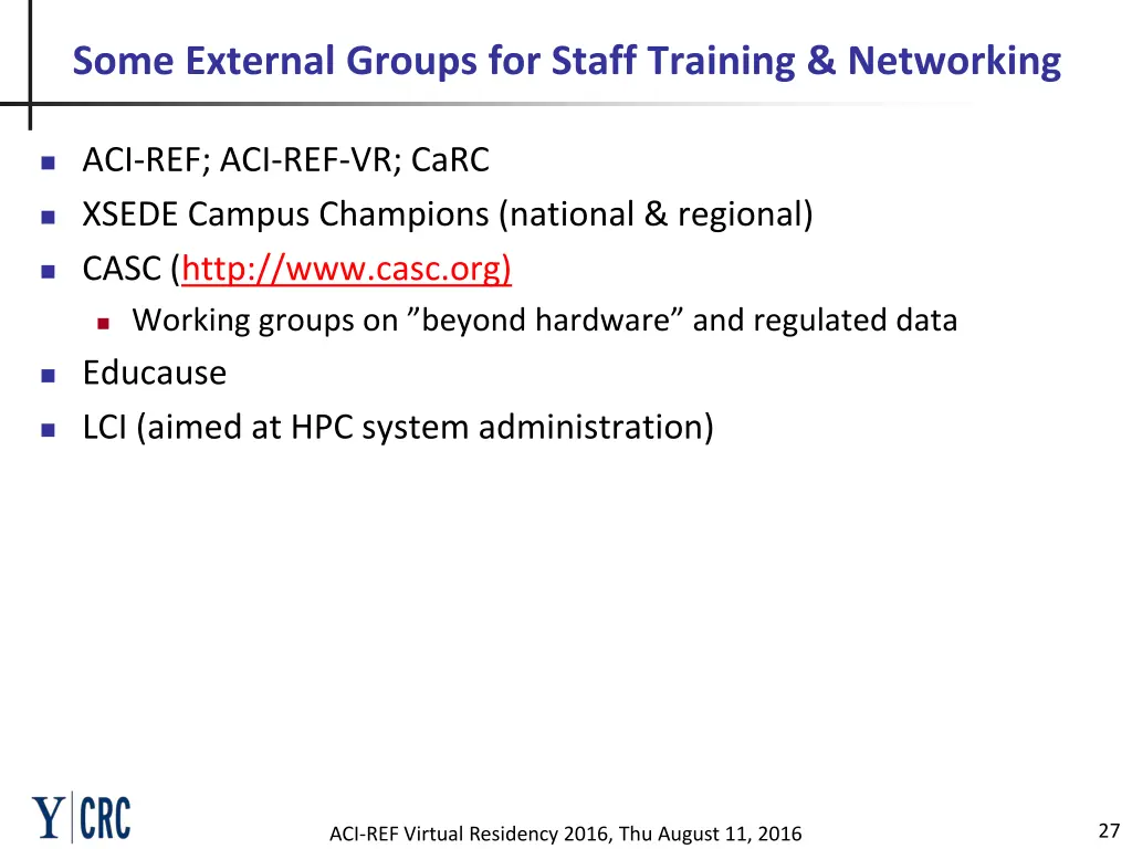 some external groups for staff training networking