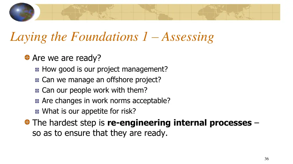 laying the foundations 1 assessing