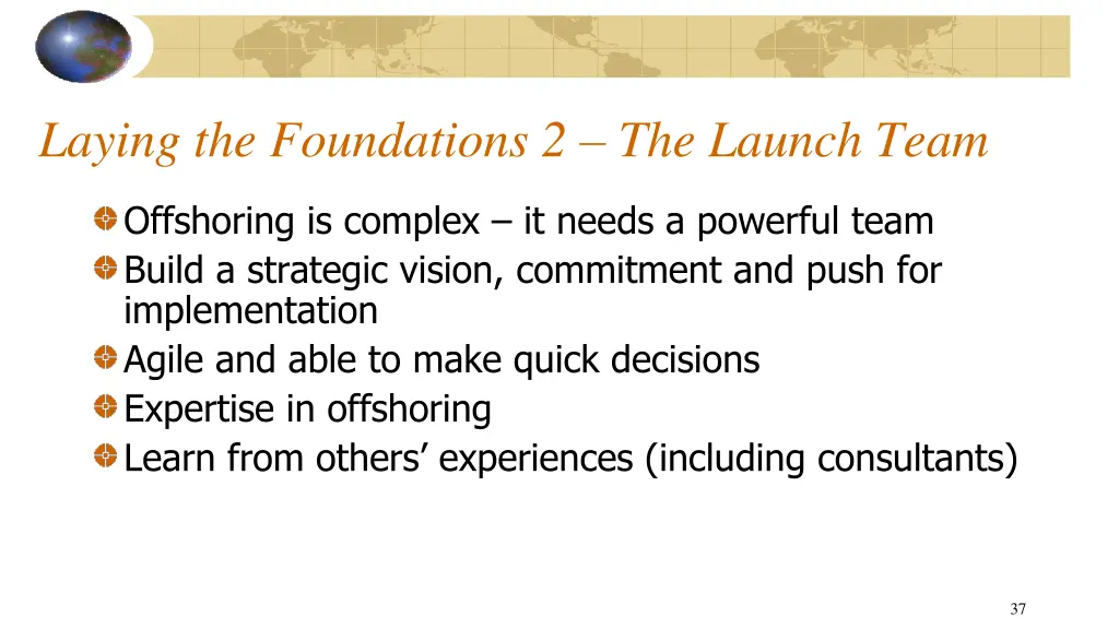 laying the foundations 2 the launch team