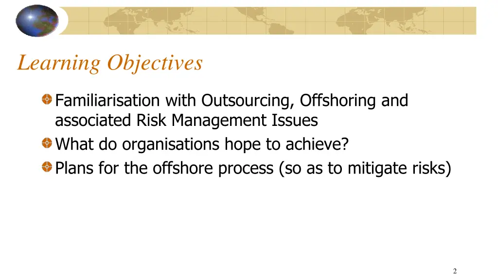 learning objectives