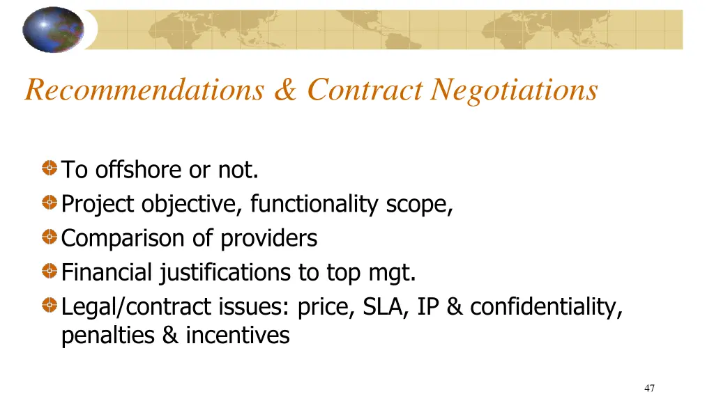 recommendations contract negotiations