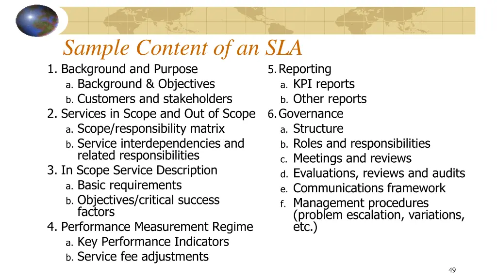 sample content of an sla 1 background and purpose