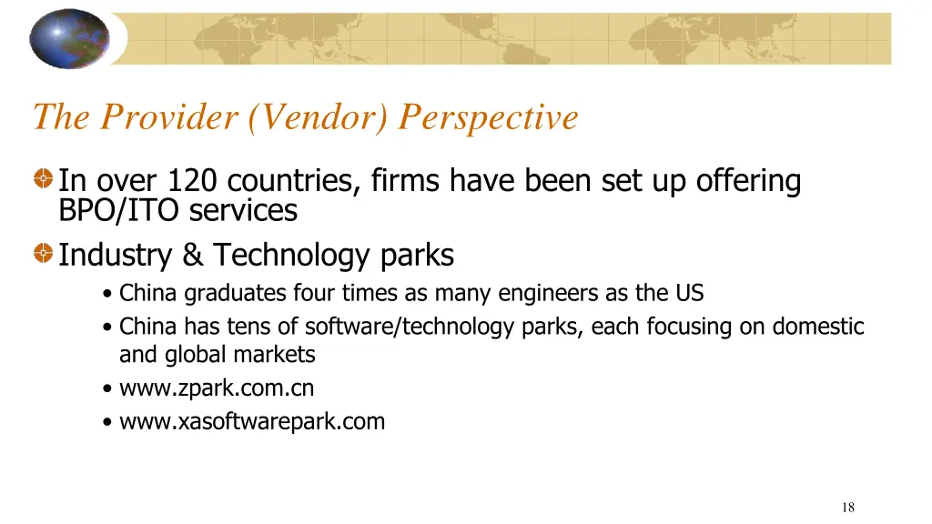 the provider vendor perspective