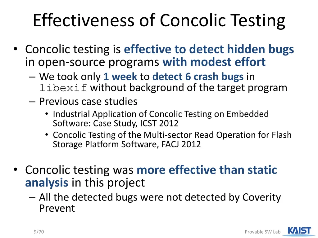 effectiveness of concolic testing