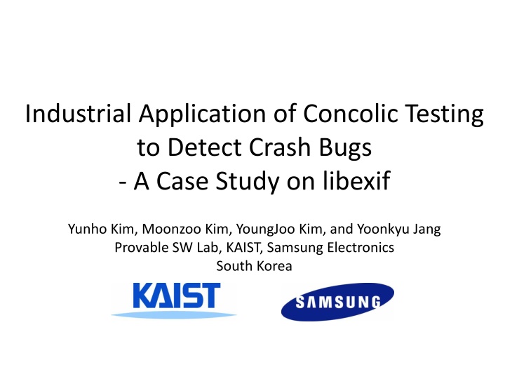 industrial application of concolic testing