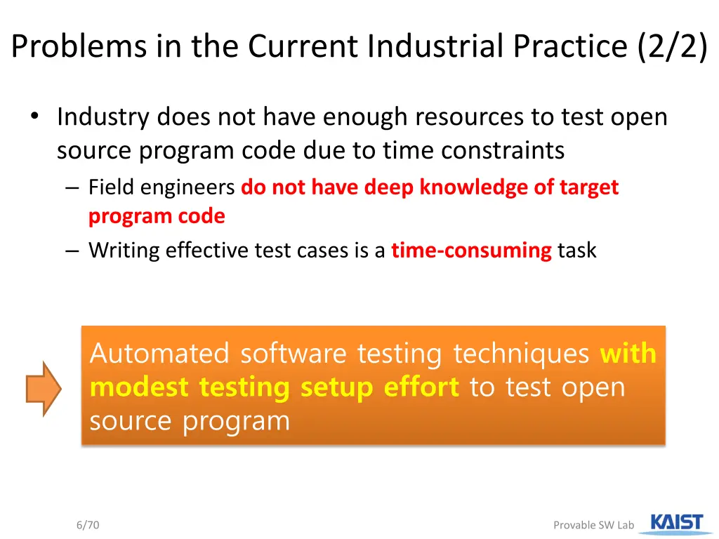 problems in the current industrial practice 2 2