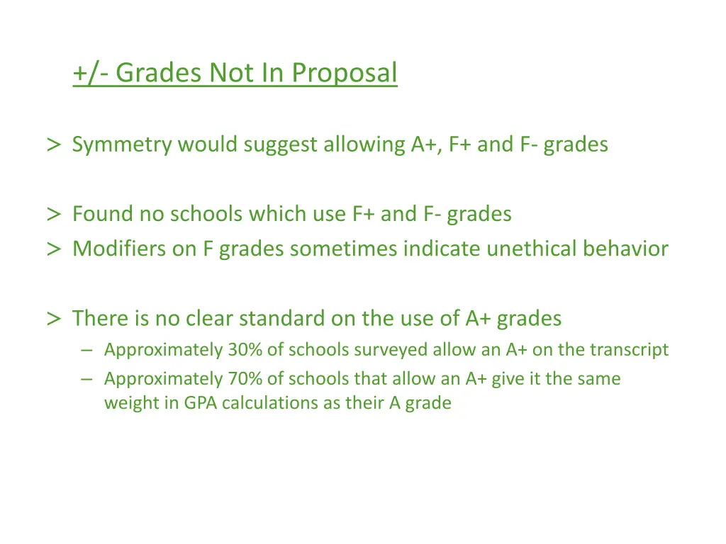 grades not in proposal