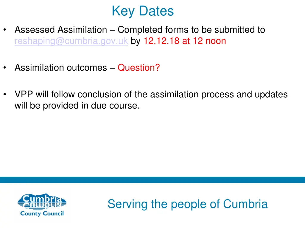 key dates