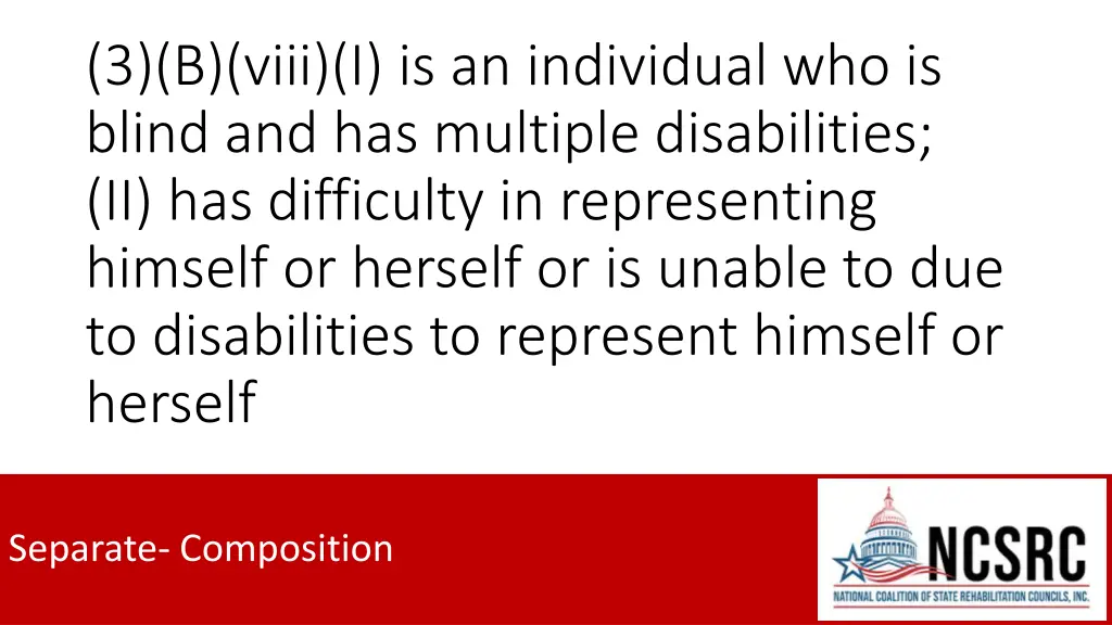 3 b viii i is an individual who is blind