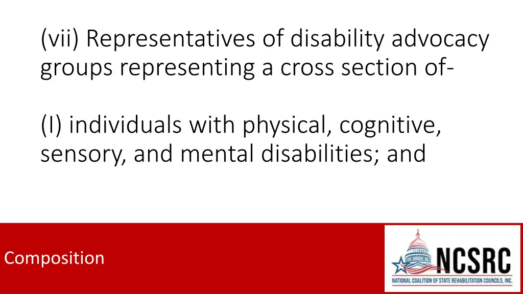 vii representatives of disability advocacy groups