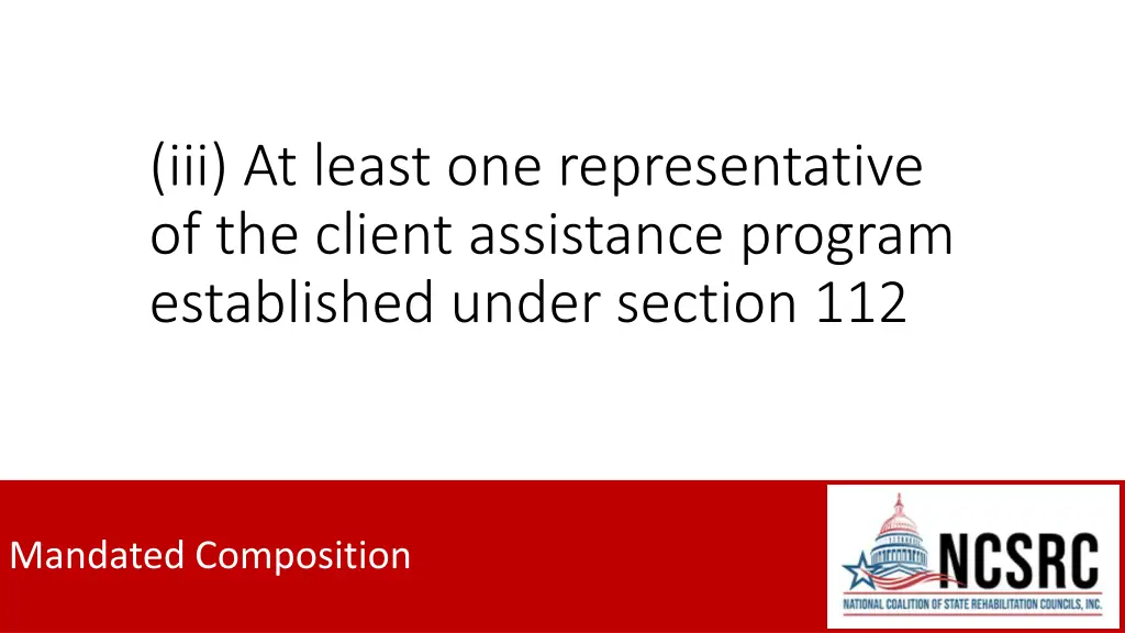 iii at least one representative of the client