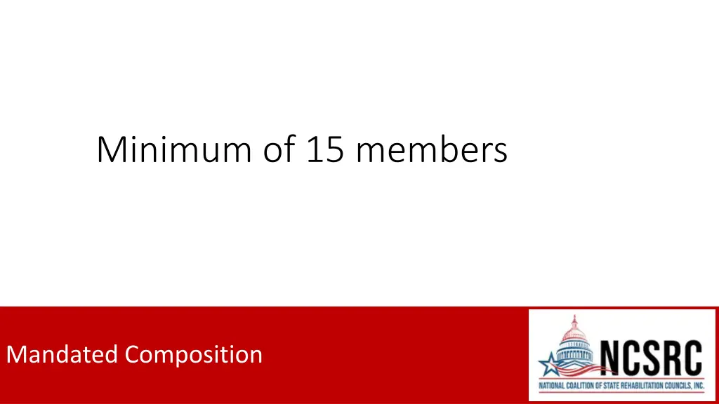minimum of 15 members