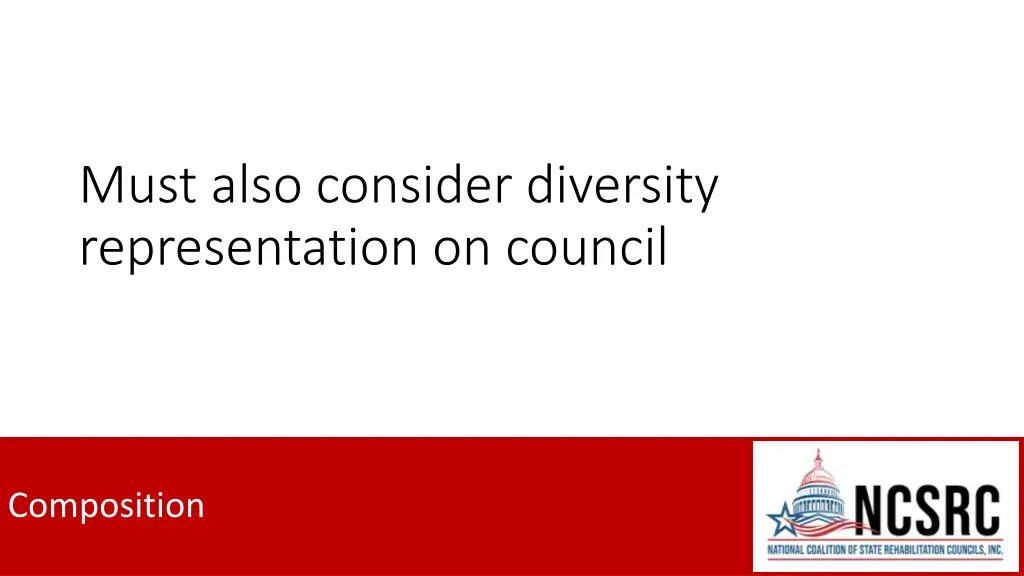 must also consider diversity representation