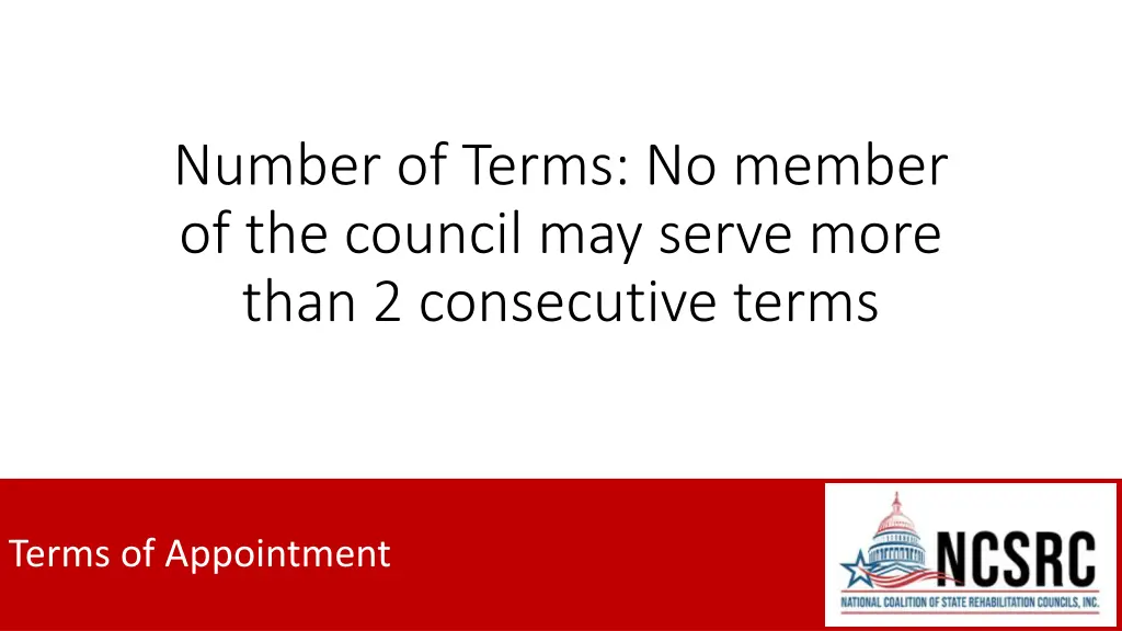 number of terms no member of the council