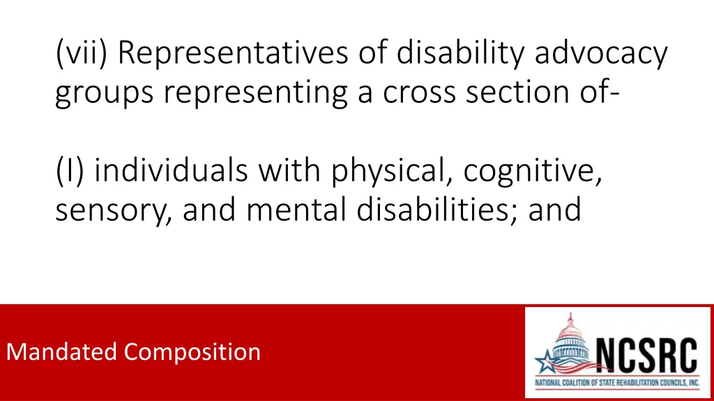 vii representatives of disability advocacy groups