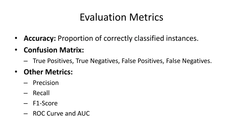 evaluation metrics