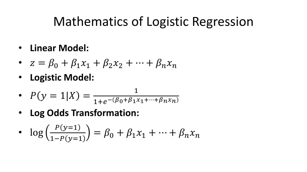 mathematics of logistic regression