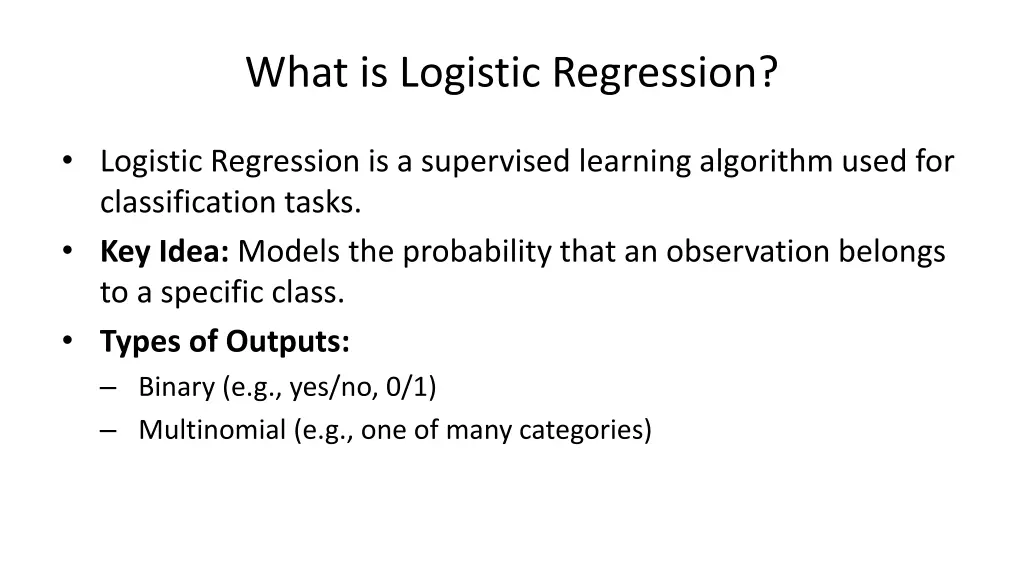 what is logistic regression