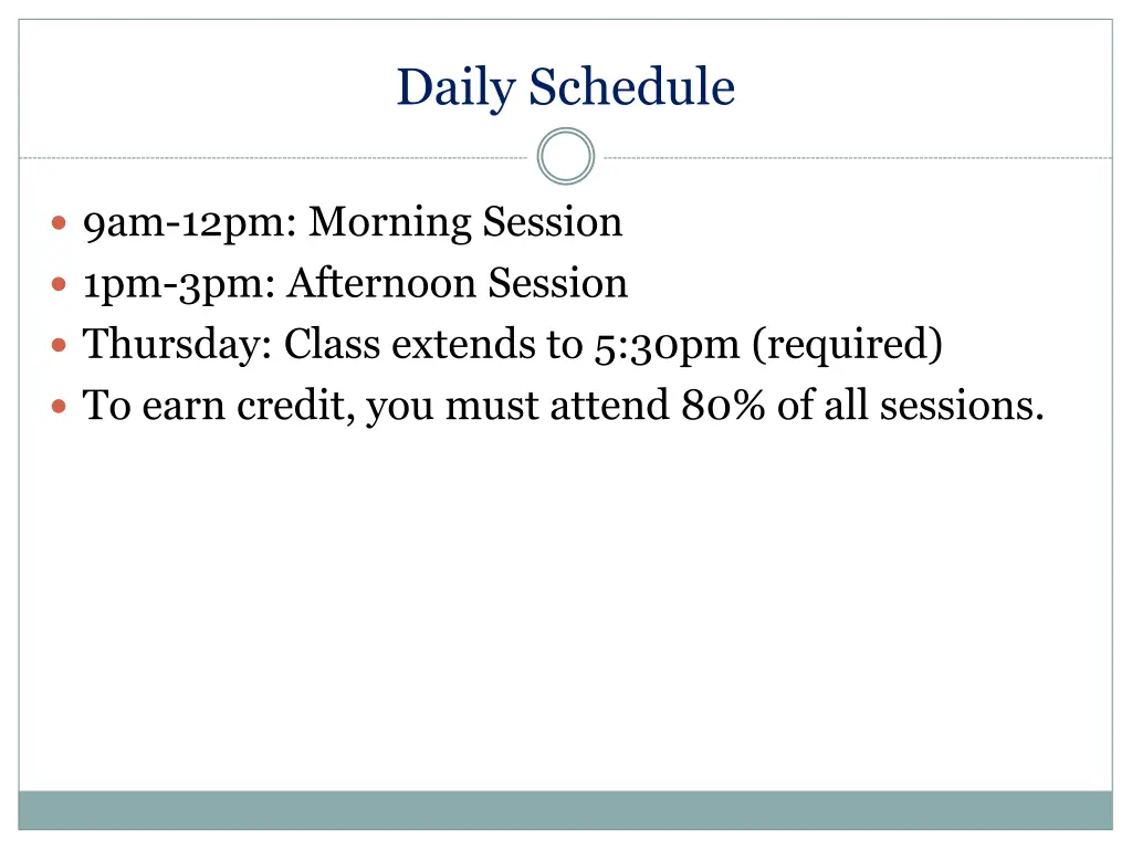 daily schedule