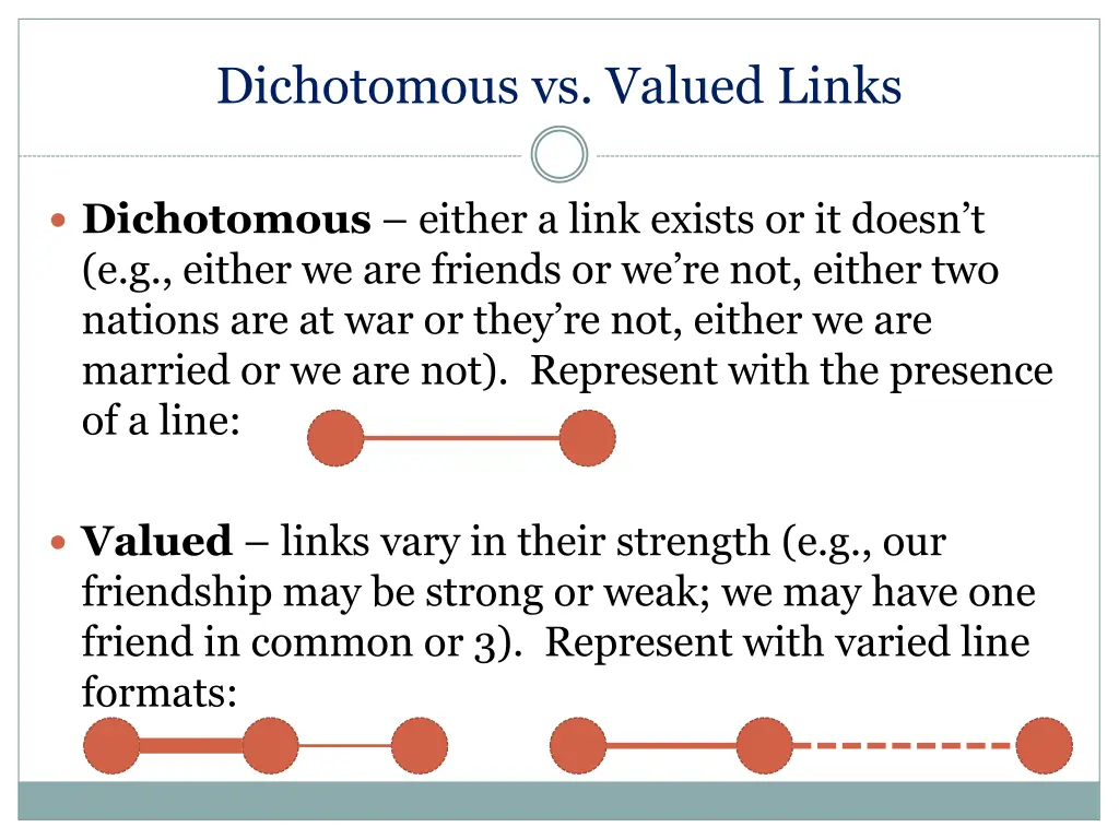 dichotomous vs valued links