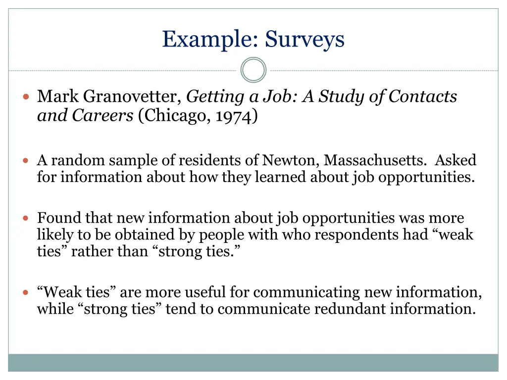 example surveys