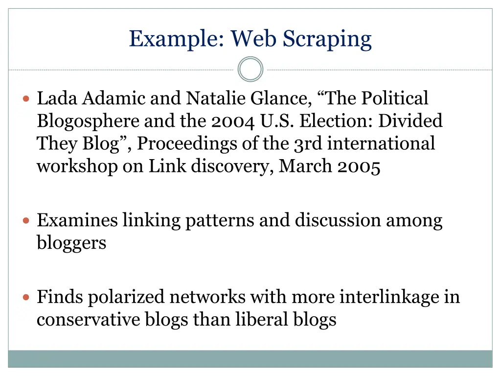example web scraping