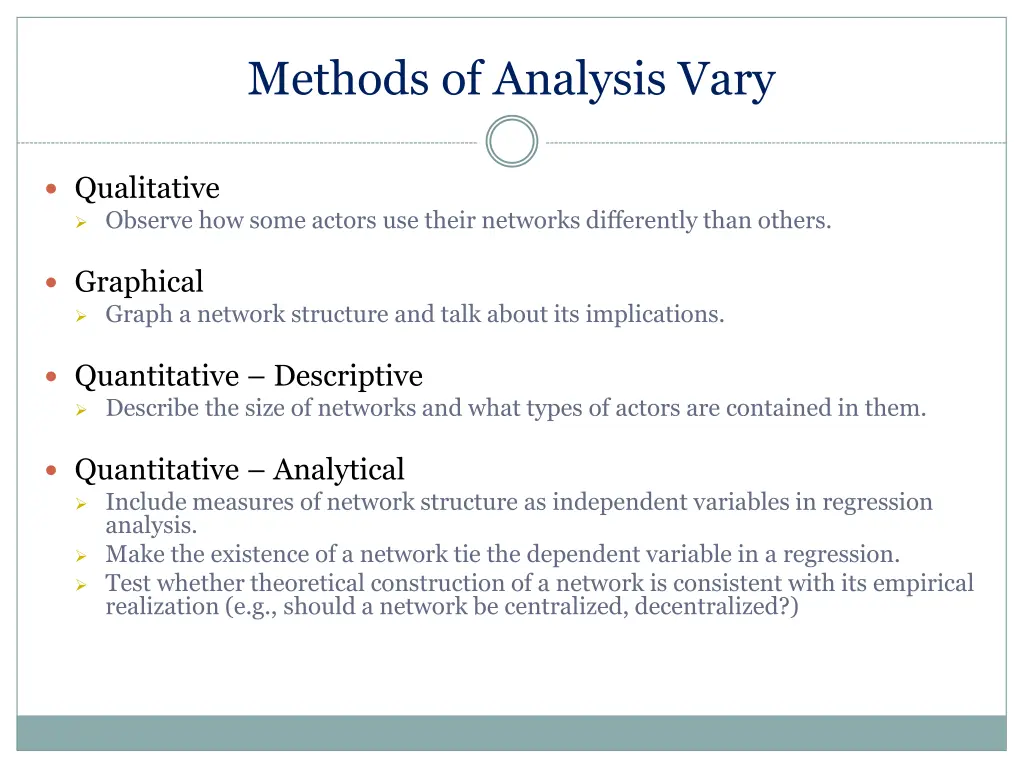 methods of analysis vary 1