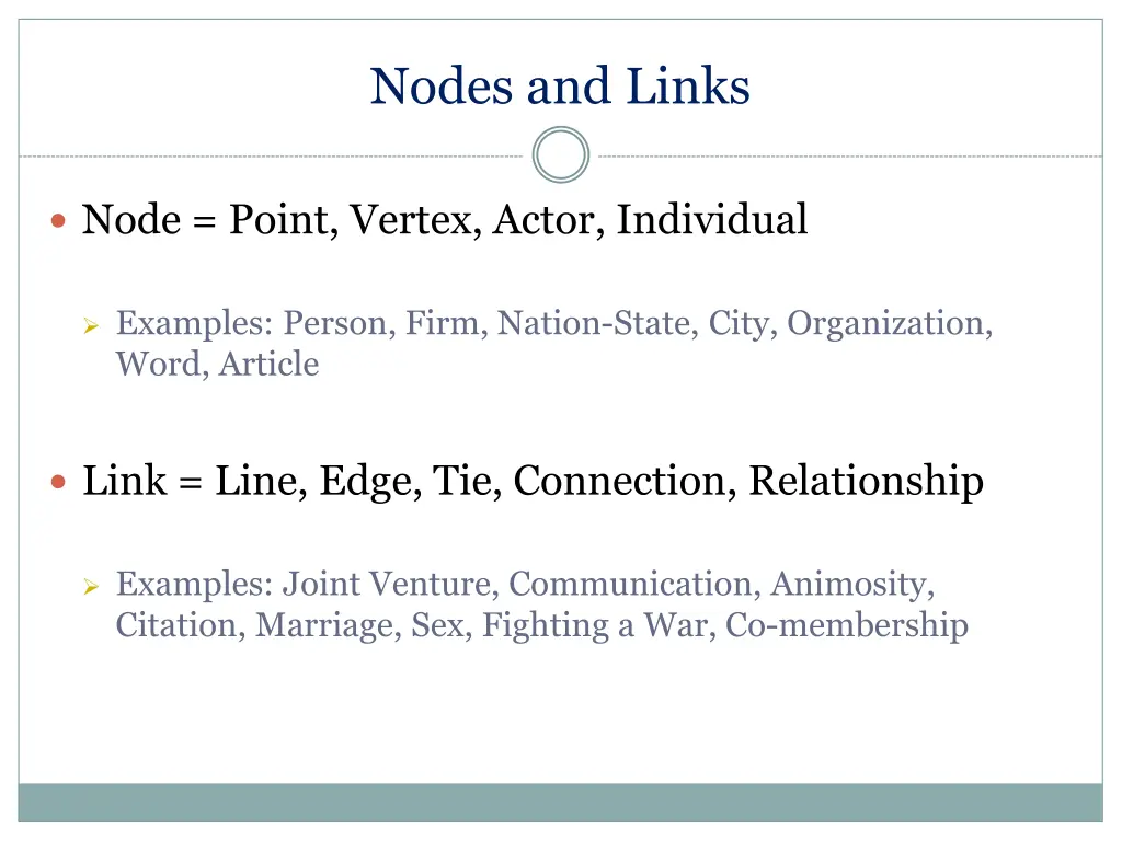 nodes and links