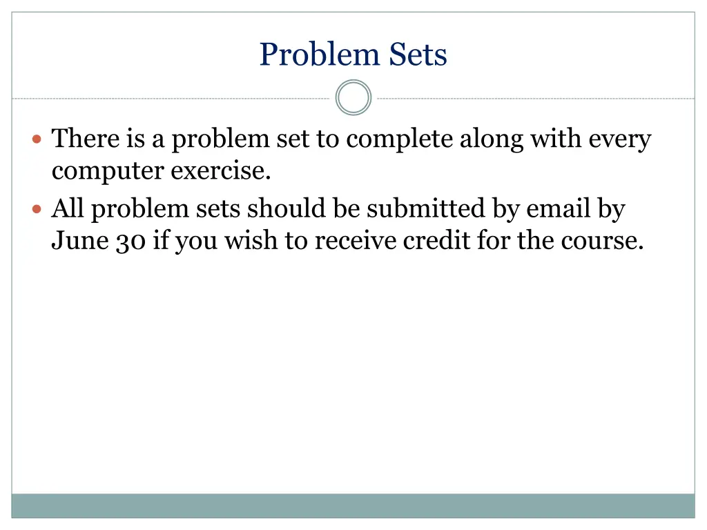 problem sets