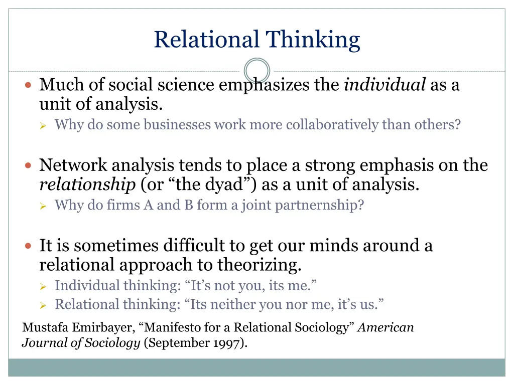 relational thinking