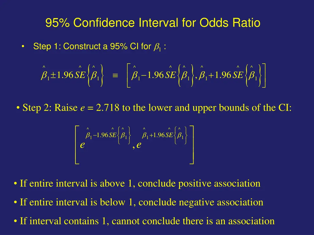 95 confidence interval for odds ratio