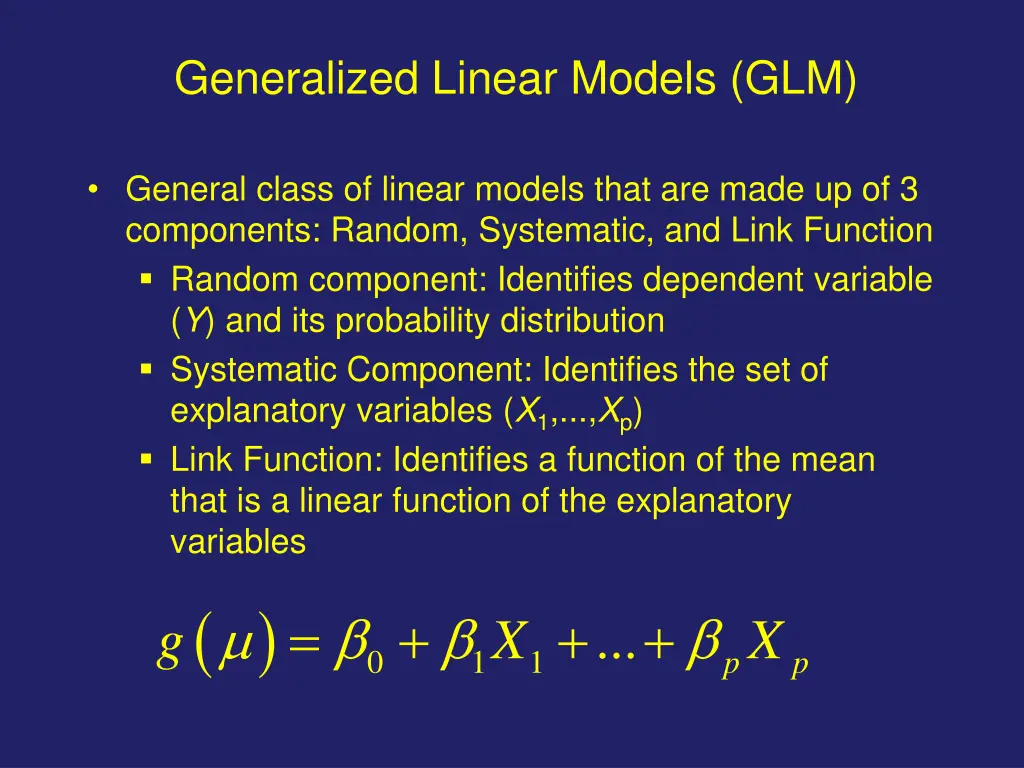 generalized linear models glm