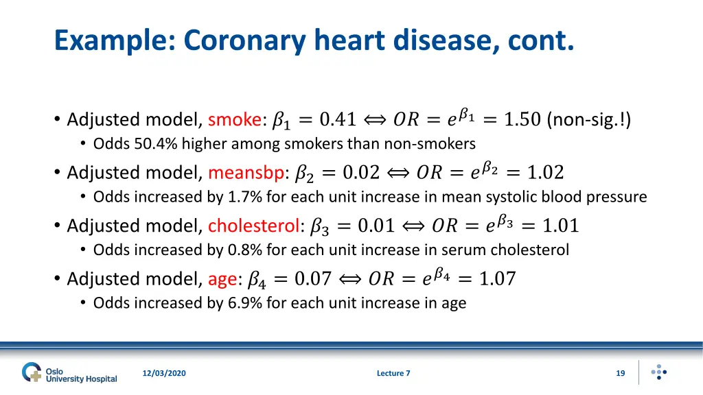 example coronary heart disease cont 9