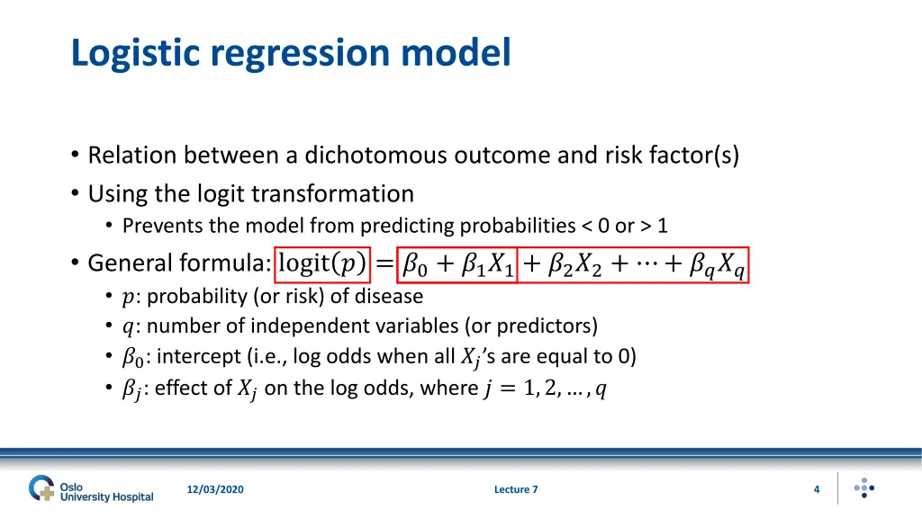 logistic regression model
