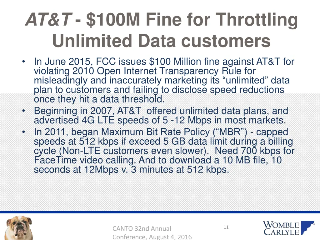at t 100m fine for throttling unlimited data