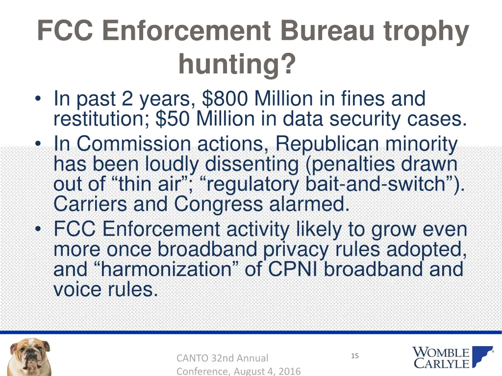 fcc enforcement bureau trophy hunting in past