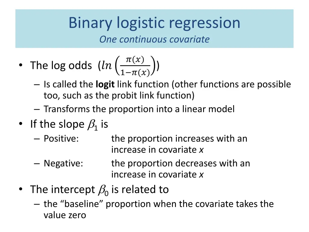 binary logistic regression one continuous 5