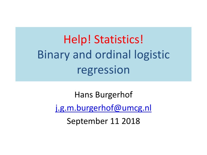 help statistics binary and ordinal logistic