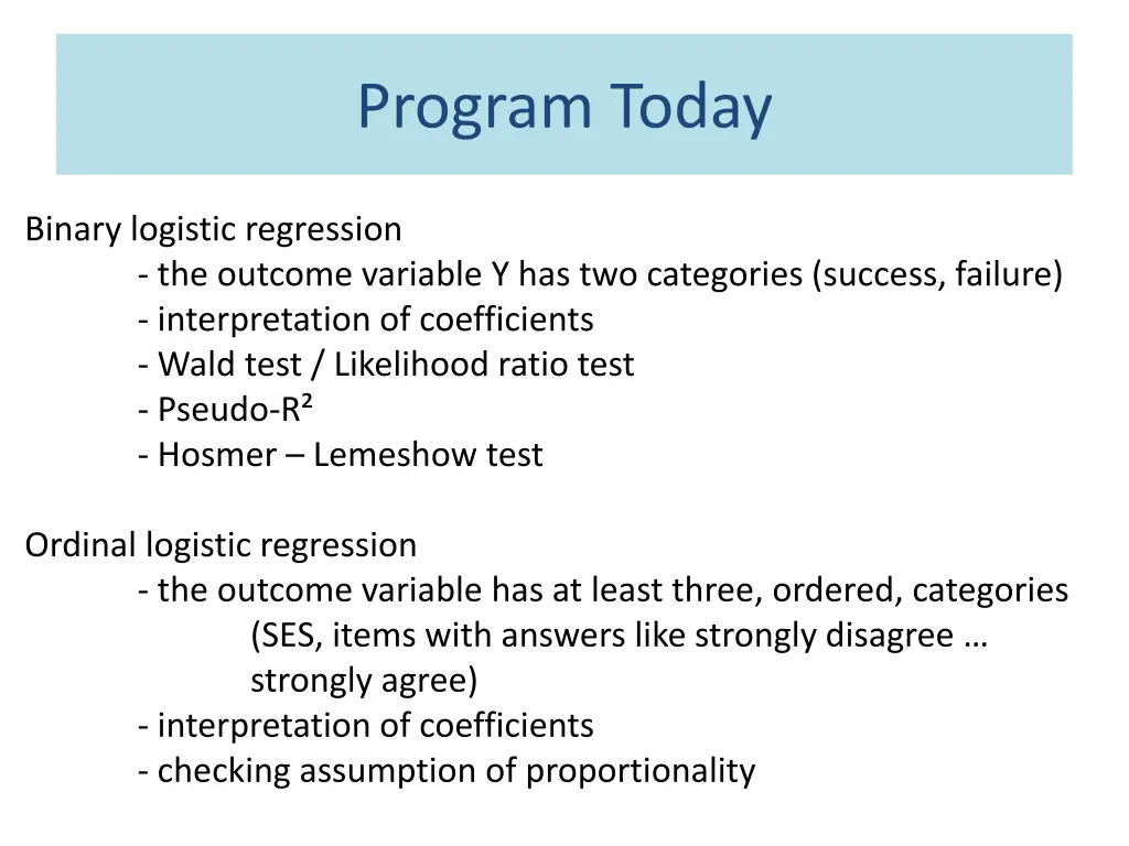 program today