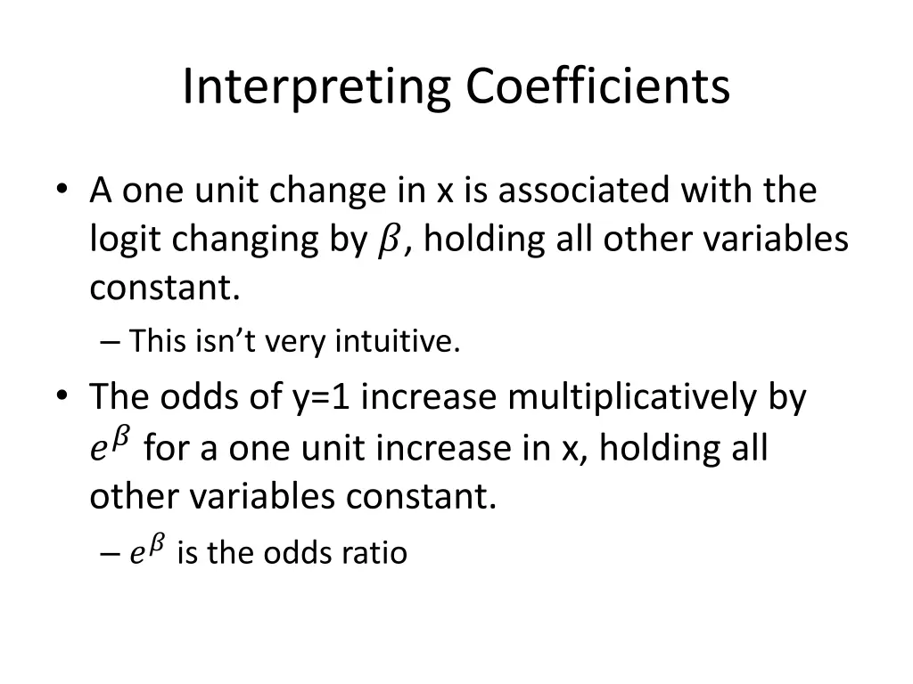 interpreting coefficients 1