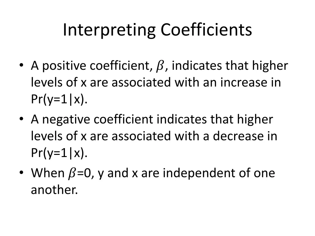 interpreting coefficients
