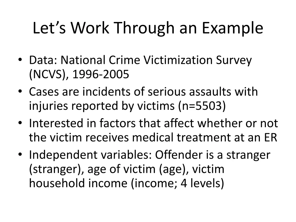 let s work through an example