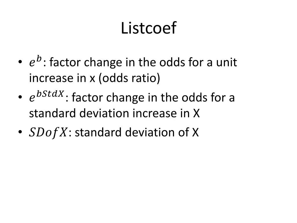 listcoef