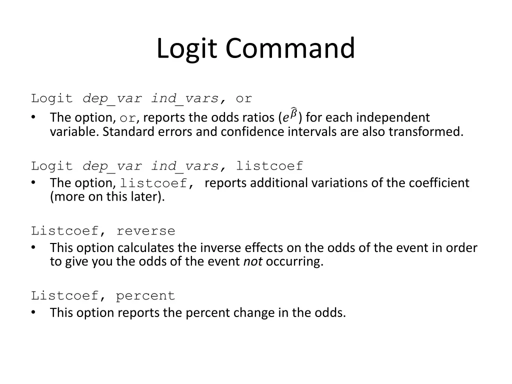 logit command