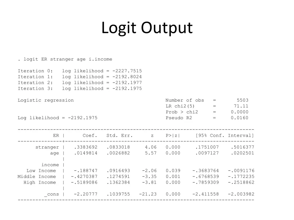 logit output