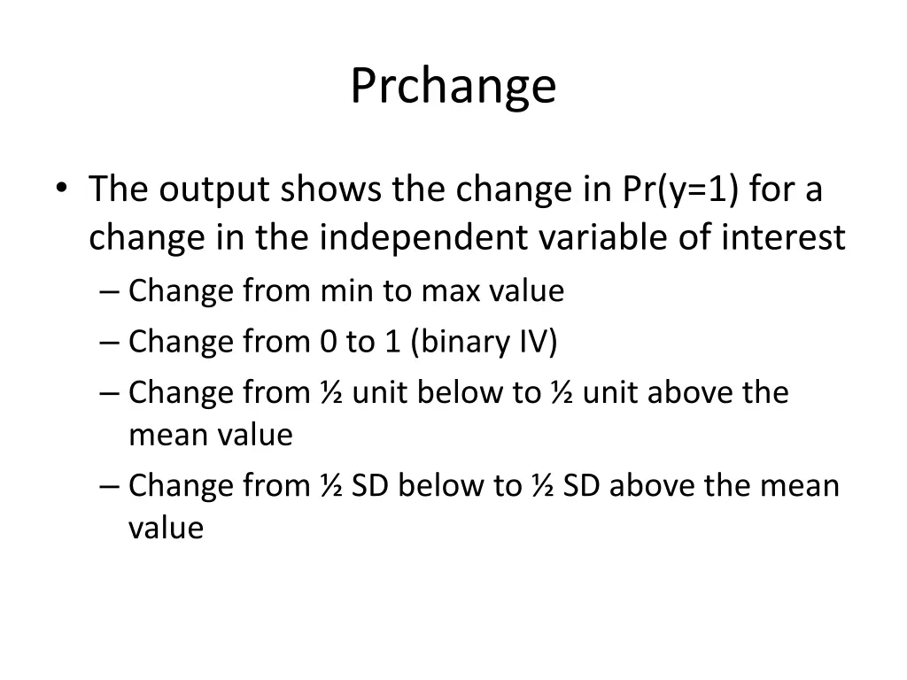 prchange 1