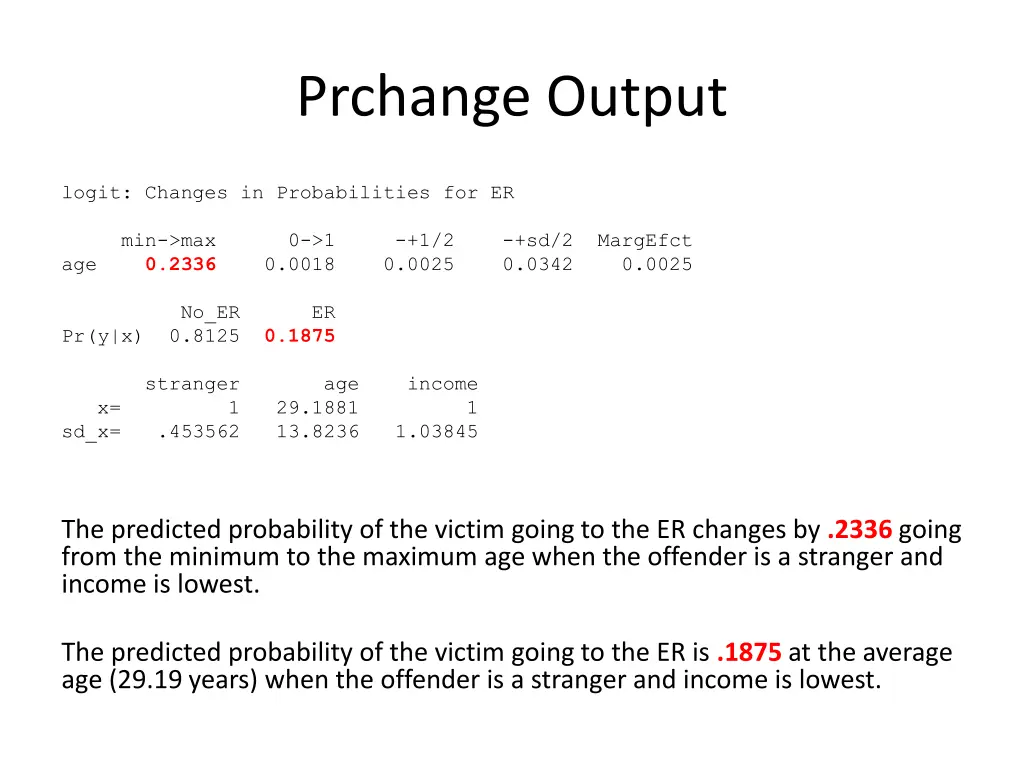 prchange output 1