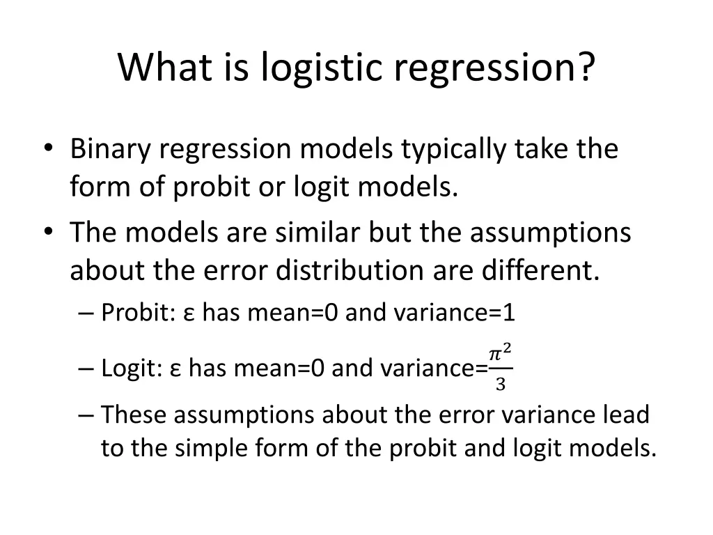 what is logistic regression