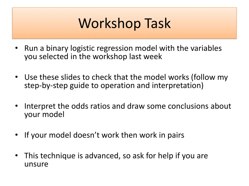 workshop task